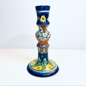Handmade in Mexico Amora Talavera ceramic candlestick holder